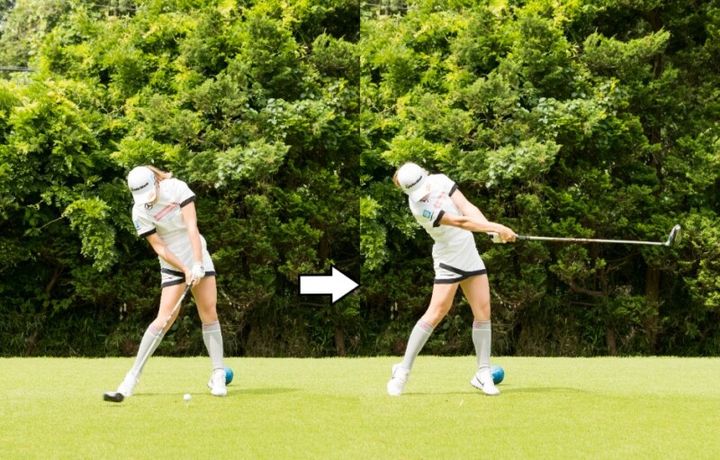 女子プロが飛ばしテクを解説！トゥ側を動かしてフェースを返す