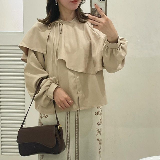 しまむら「ケープ＋ブラウス」