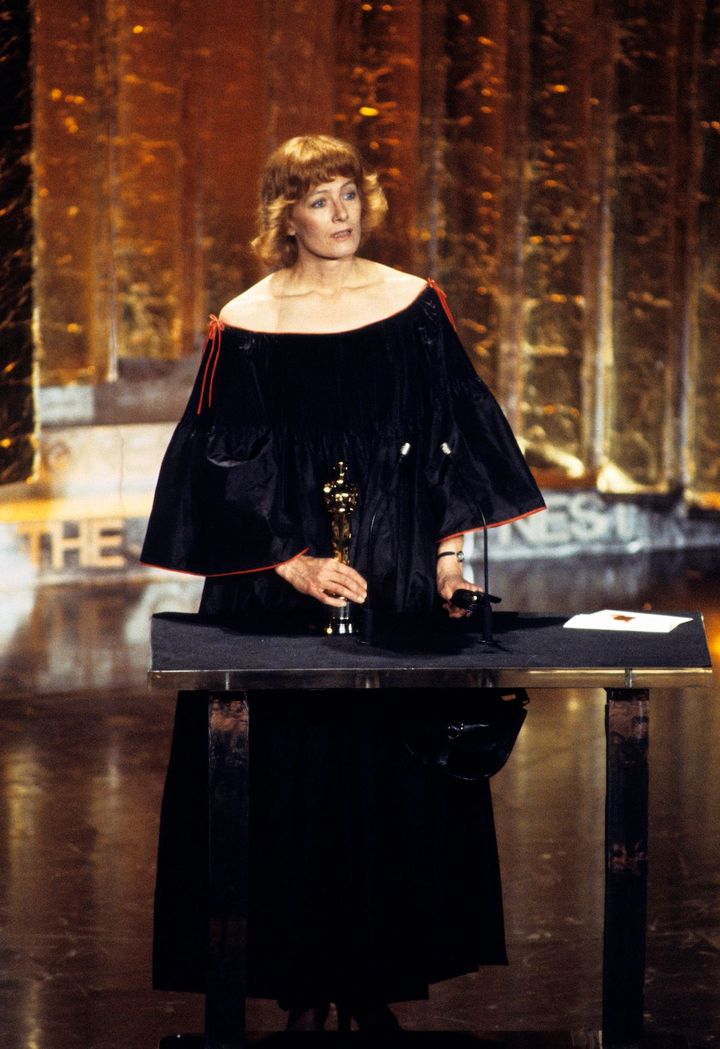 現在88歳のレッドグレイヴは、政治へのコミットやデモへの参加など、アクティヴィストとして知られた。写真は1978年のオスカースピーチの様子。