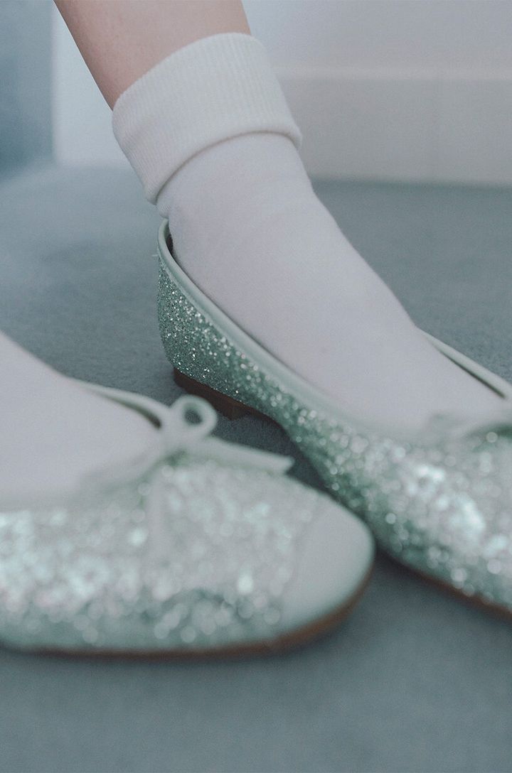 フラット靴×三つ折りソックス