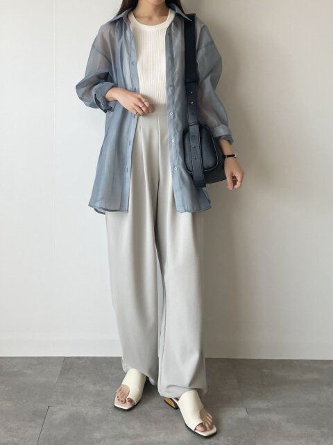 シアーシャツコーデ1