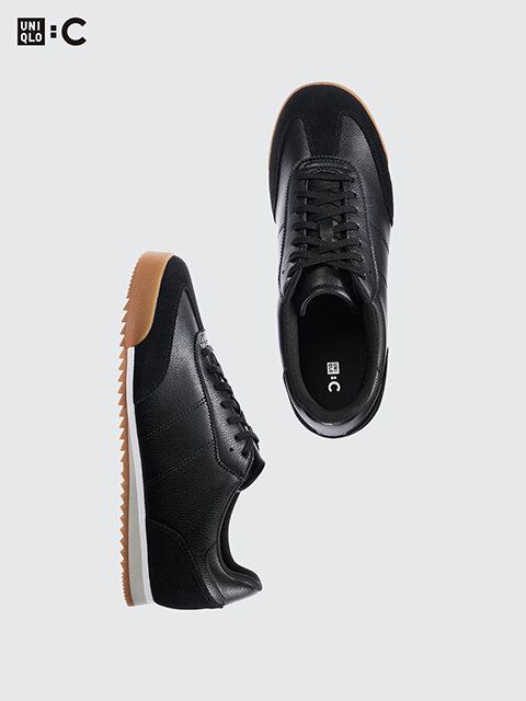 ユニクロ スウェードコンビネーションスニーカー BLACK