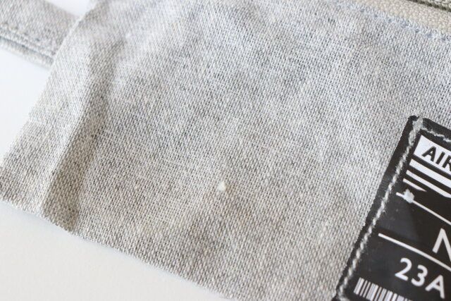 トラベルコットン混ポーチ（グレー・青） 素材感