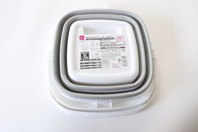 ダイソー 折りたたみバケツ（5L、水切り付） パッケージ