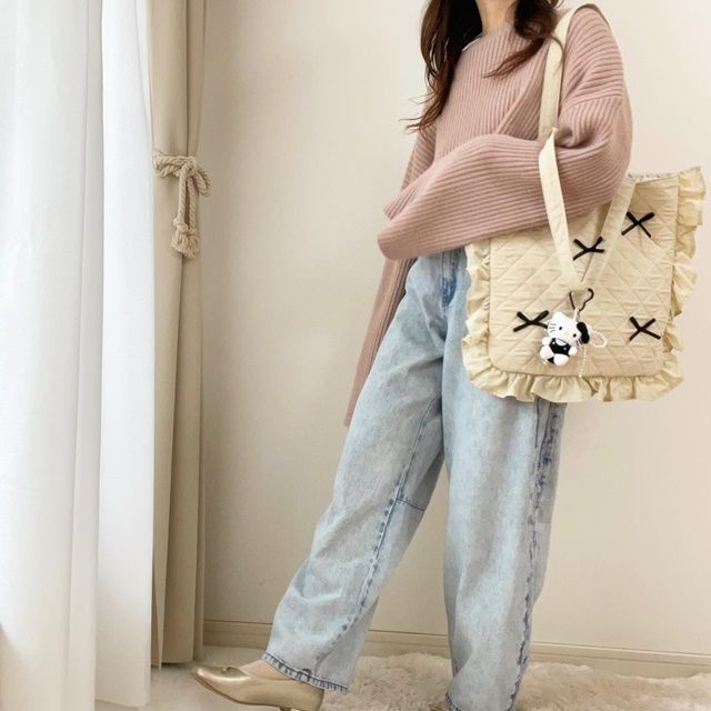 Avail「リブショート丈ニットプルオーバー」