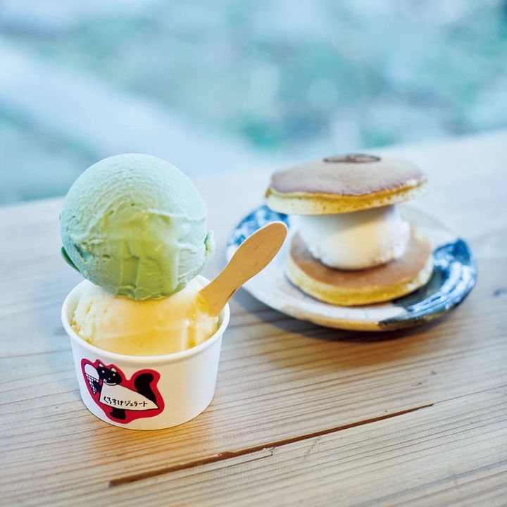 愛知〈くろすけジェラート〉アイス、どら焼き