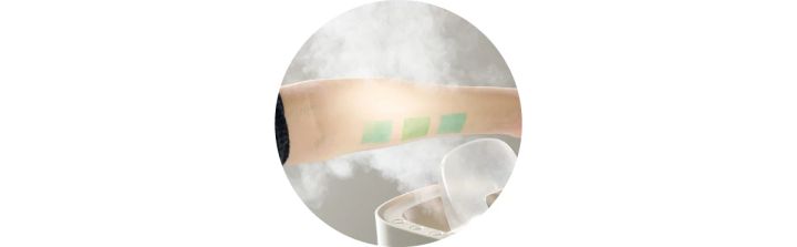 検証1：スチームあて＆ティッシュオフ