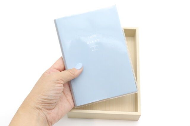 ダイソーの木目調トレーのサイズ感