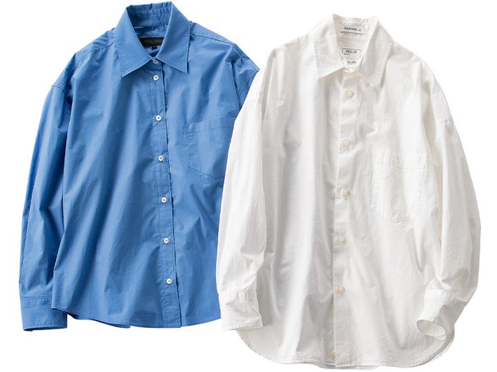 ZARAのブルーシャツとマディソンブルーの白シャツ