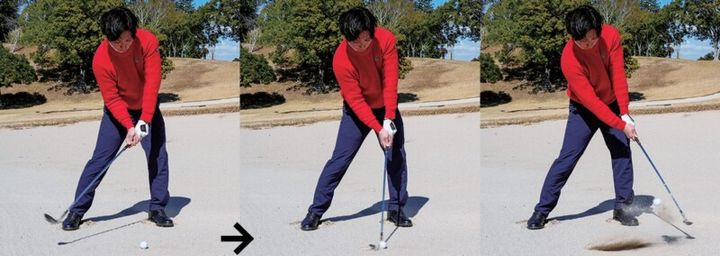 バンカーからのアプローチを成功させる簡単テクニック！コツは「ヒザを曲げるだけ」