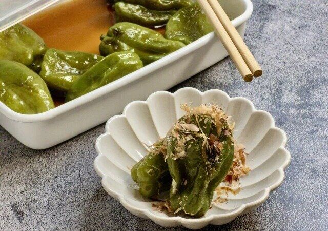 丸ごとピーマンのだし浸し