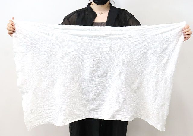 ダイソーの備蓄用圧縮バスタオルは大判で背中までしっかり拭ける