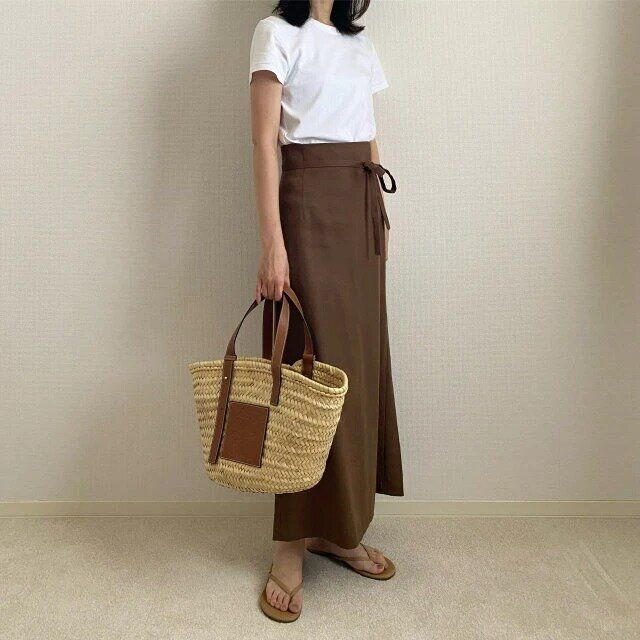 白TリネンスカートOKコーデ