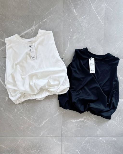 2色のバブルヘムプルオーバー