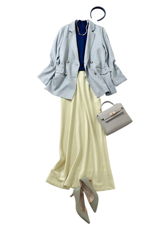 春の軽やかさ通勤コーデ