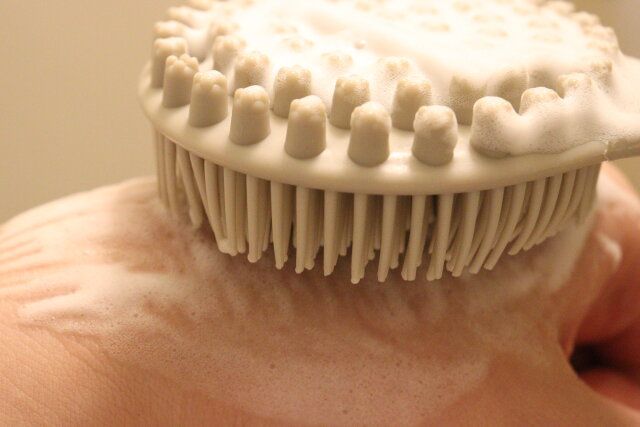 ダイソー柄付ボディーブラシ長め使用感