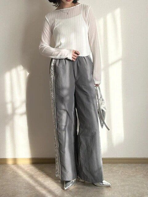 2025gu春夏レディースシアーリブプルオーバー着まわしコーデ