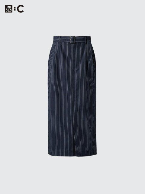 2025夏ユニクロレディースベルテッドナロースカート