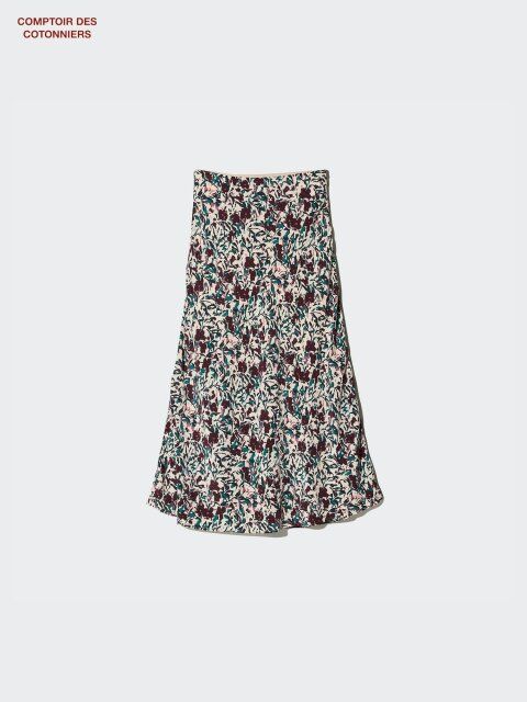 2025夏ユニクロレディースレーヨンプリントロングスカート