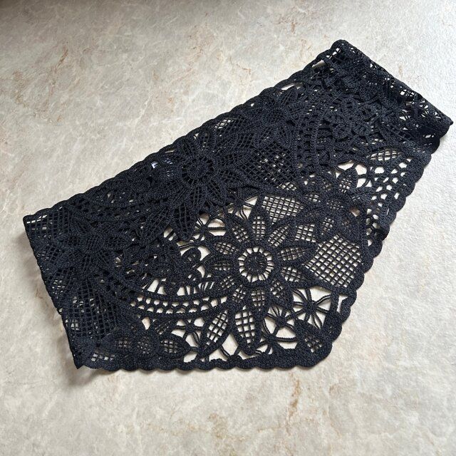 GU クロシェスカーフ BLACK