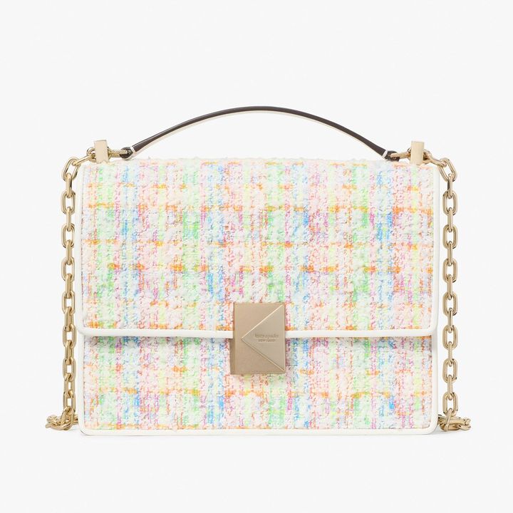 デコ ツイード チェーン ショルダーバッグ 本体H17cm ¥75,900