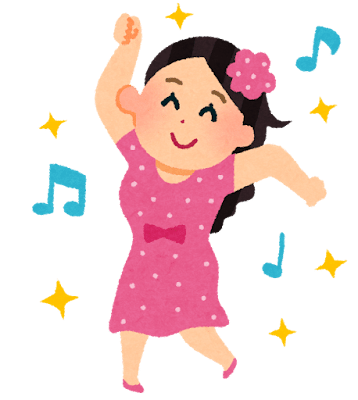 衣装を着て踊る女性のイラスト