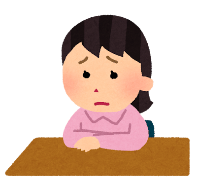 悩む女の子のイラスト