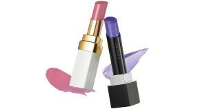 カネボウ ルージュスターヴァイブラント EX10 Moonlit Flowとシャネル ルージュ ココ ボーム 758 ブラッシング ピンク