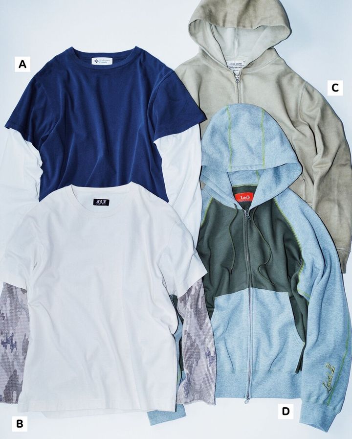 春夏「旬」のレイヤード風Tシャツ短丈パーカ4選