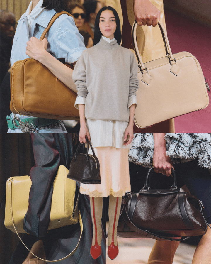 （中央）ザ・ロウ（右上から時計回り）エルメス、ルイ・ヴィトン、ジル サンダー、ミュウミュウ