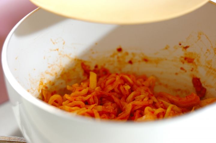 切干し大根のキムチ煮の作り方1