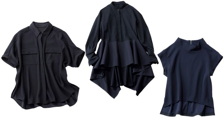 ロペの半袖ブラウスとルフィルのモードなデザインのブラウスとエレンディークのプルオーバー