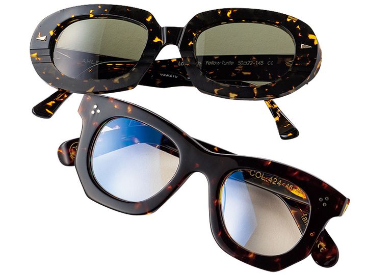 AHLEMとLesca Lunetierの太めフレームのキャラ立ち眼鏡