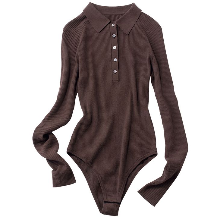 TWの上品なブラウンのボディースーツ