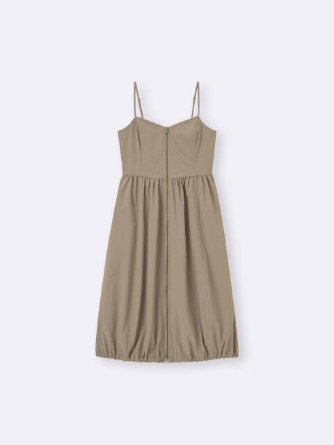 2025gu女性おすすめフロントジップバブルヘムワンピース