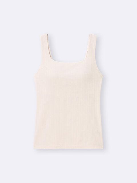 GU ブラフィールスクエアネックタンクトップ NATURAL