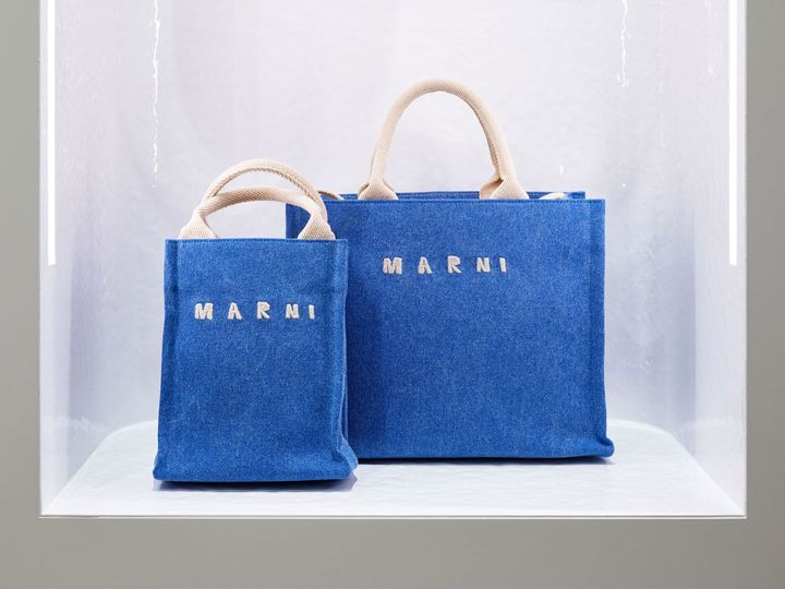 〈左から〉バスケット ミニクロスボディバッグ 本体H21cm ¥119,900 バスケット スモールバッグ 本体H24.5cm ¥146,300 ※ともに先行発売