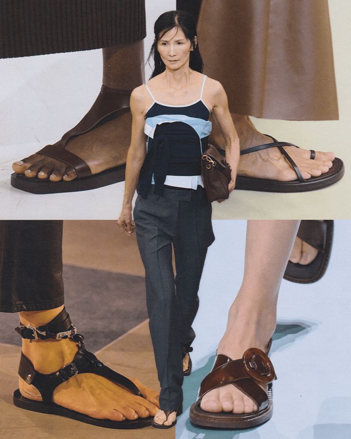 (中央）ミュウミュウ（右上から時計回り）トッズ、プラダ、イザベル・マラン、マックスマーラ