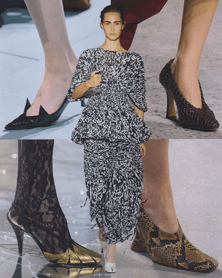 (中央）ケイト（右上から時計回り）ボッテガ・ヴェネタ、ドリス ヴァン ノッテン、ヴァレンティノ、プラダ