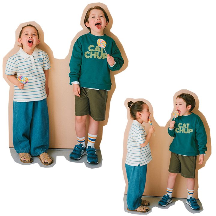 おしゃれなコーデではしゃく子どもたち