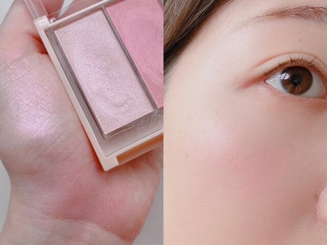 セザンヌ フェイスグロウカラー 03 ロマンスグロウ 手に付ける