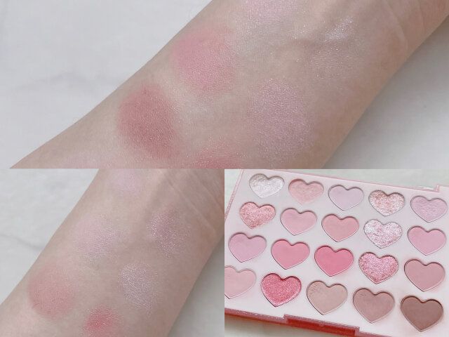 デイジーク ムードシャドウパレット 07 ラブハート 腕に付けて発色確認