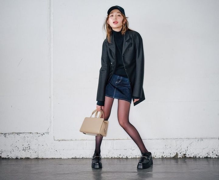 【痩せて見える服】細見え＆着痩せコーデ術④ビックシルエットトップス×ミニ丈ボトム