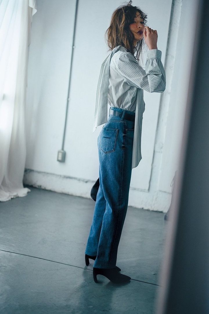 【痩せて見える服】細見え＆着痩せコーデ術③デニム＋ボリュームシューズ