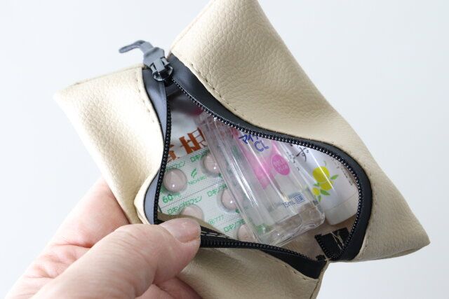 セリア はっ水ミニポーチ（長方形） 小物入れ