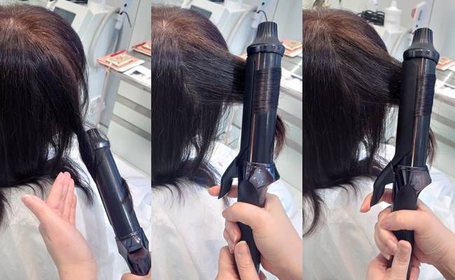 50代ヘアスタイル ブローの様子