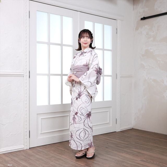 浴衣・兵児帯2点セット(金魚／アイボリー)