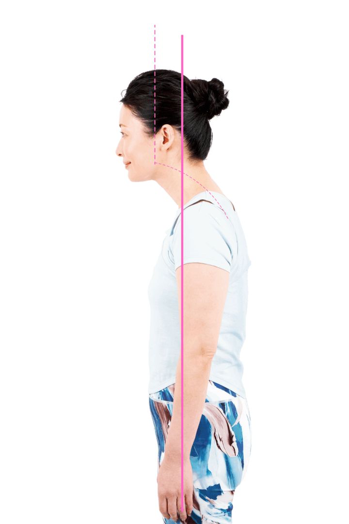 顔出し型ねこ背