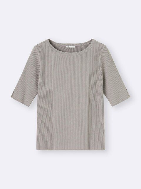 GUのリブボートネックセーター