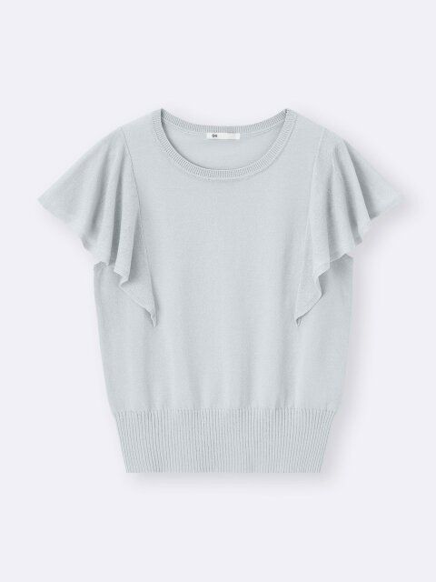 GUのシアーラッフルスリーブセーター